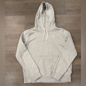 Nike Classic Embroidered Swoosh Heather Grey Pullover Hoodie Sweatshirt